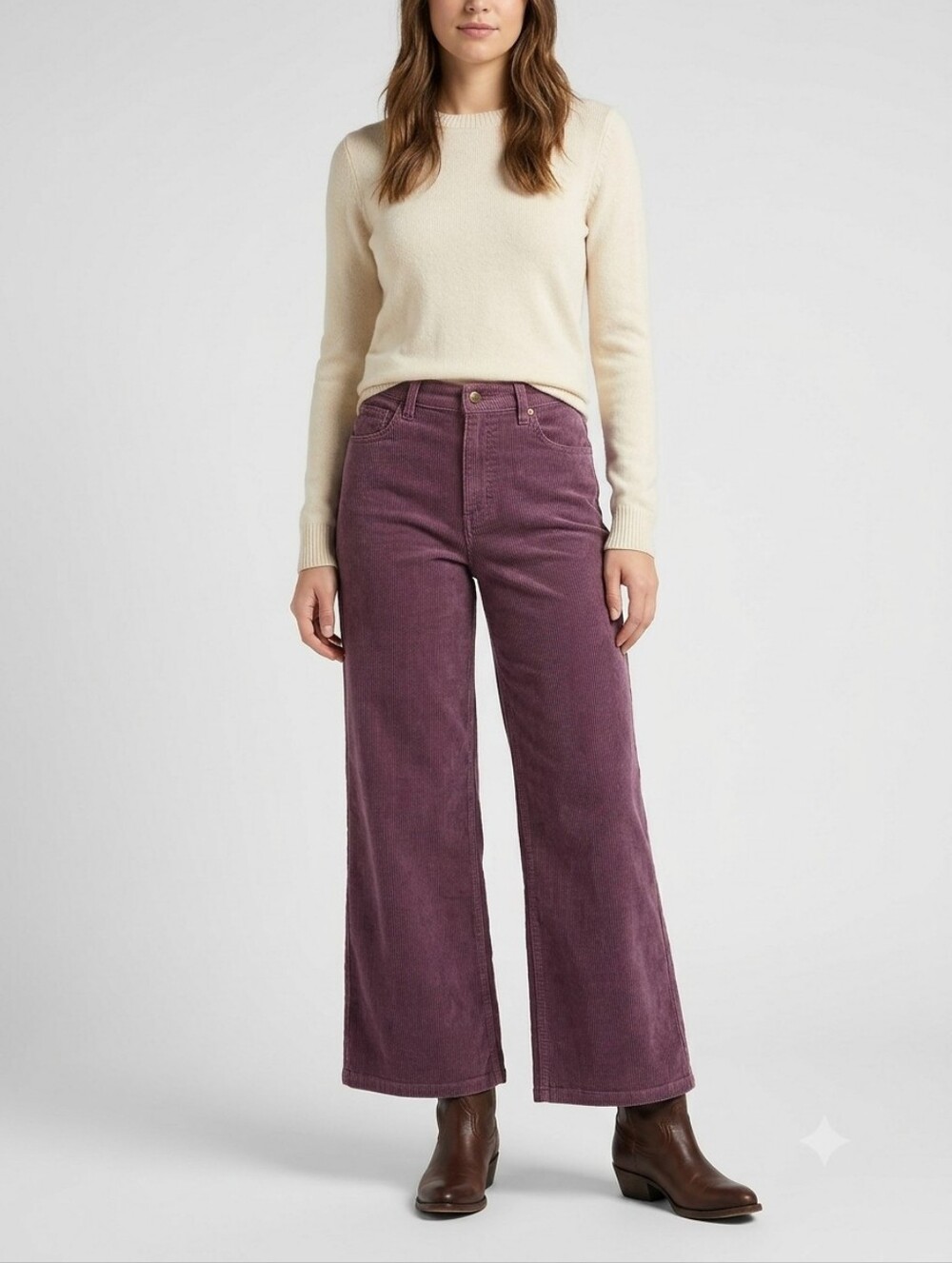 Lee Premium Wide Leg Corduroy Pants 28 Purple NWT